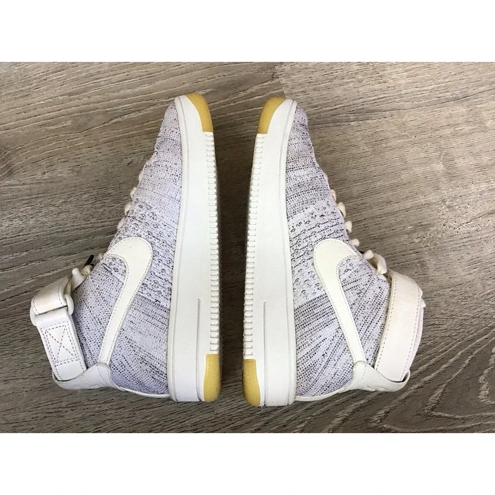 Nike Air Force 1 Womens Ultra Flyknit Sneakers Ankle 818018-101  Shoes Size 8.5